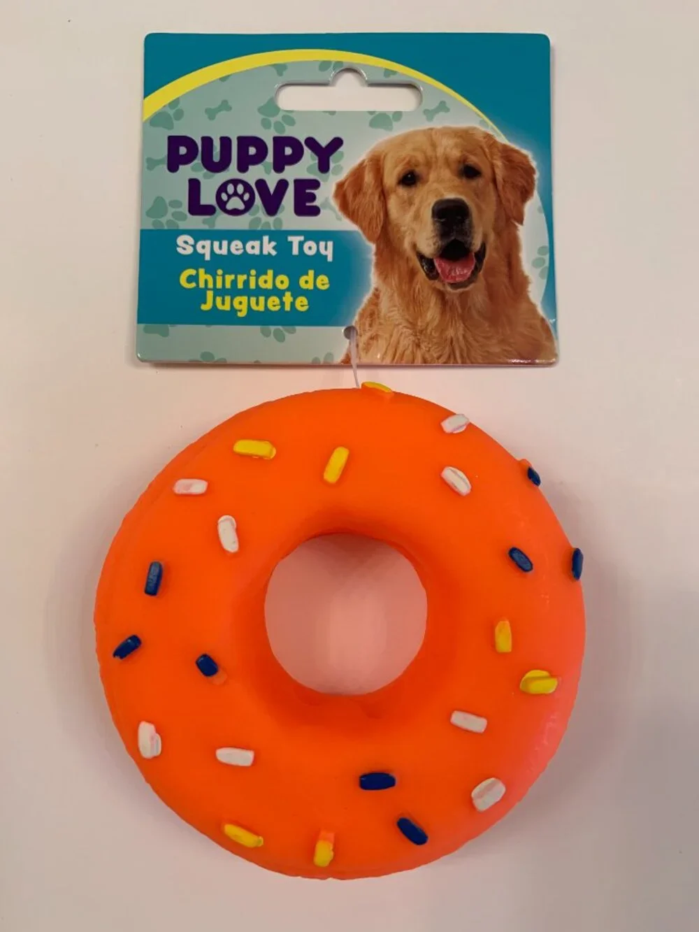 Pet Squeak Donuts - 4 Pack - Blue, Green, Pink & Orange - NWT
